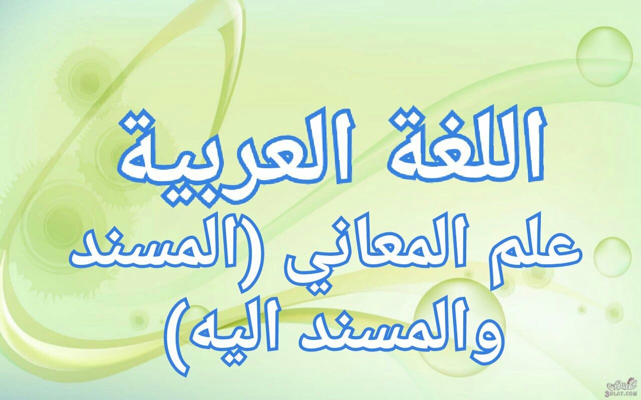 شرح المسند والمسند اليه