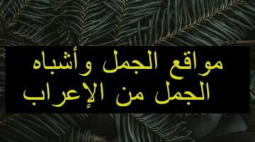 مواقع الجمل وأشباه الجمل من الإعراب  