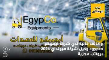 وظائف خالية لدي شركة ايجيبكو egypco وكيل شركة هيونداي 2024 برواتب مجزية