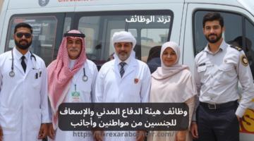 وظائف هيئة الدفاع المدني والإسعاف للجنسين من مواطنين وأجانب