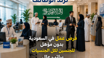فرص عمل في السعودية بدون مؤهل للجنسين لكل الجنسيات براتب عال