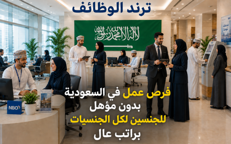 فرص عمل في السعودية بدون مؤهل للجنسين لكل الجنسيات براتب عال