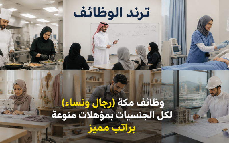 وظائف مكة رجال ونساء لكل الجنسيات بمؤهلات منوعة براتب مميز 1